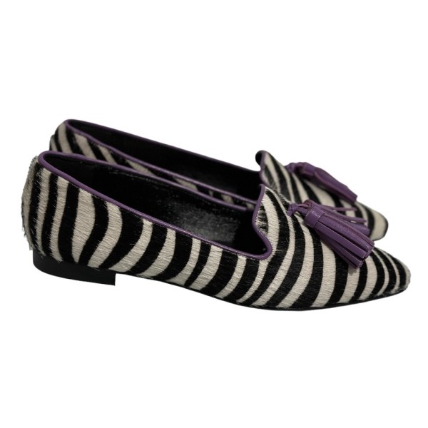 Ballerina Grazia cavallino Zebra profilo pelle viola