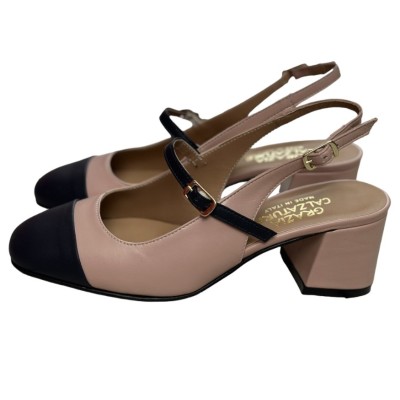 slingback Ariel in pelle bicolor