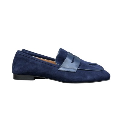 mocassino Gaia in camoscio blu