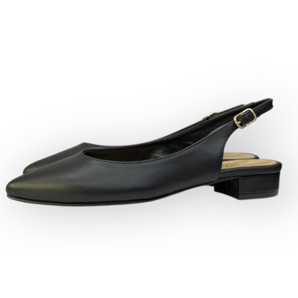 slingback Denny in pelle nero