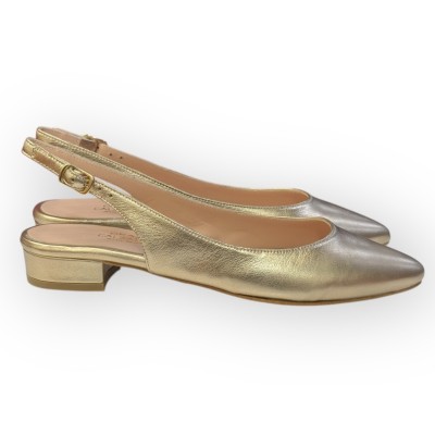 slingback Denny in pelle platino