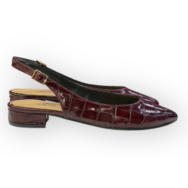 slingback Denny in pelle bordeaux