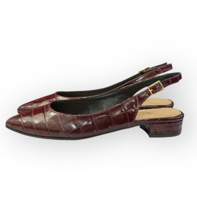 slingback Denny in pelle bordeaux