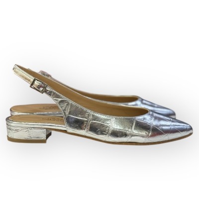 slingback Denny in pelle argento