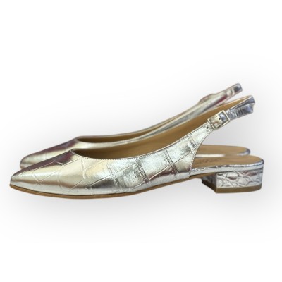 slingback Denny in pelle argento