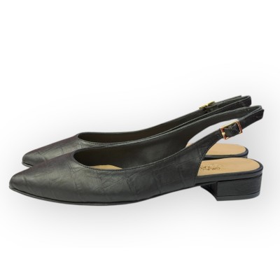 slingback Denny in pelle nero