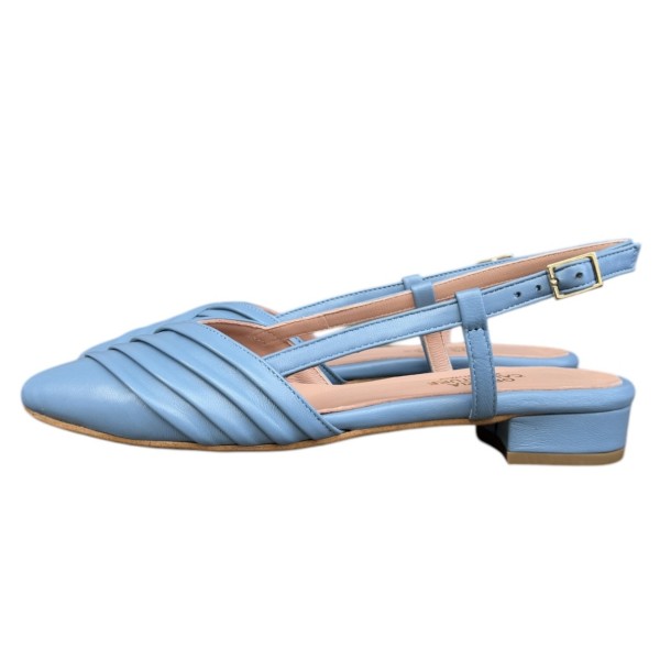 slingback Napoli in pelle azzurra