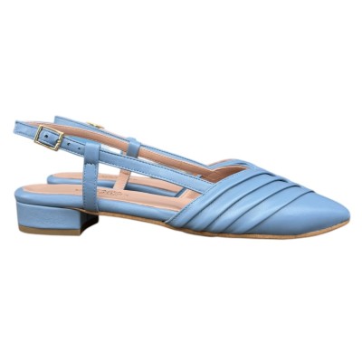 slingback Napoli in pelle azzurra