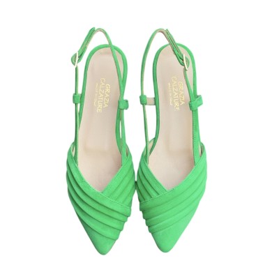 slingback Napoli in camoscio verde