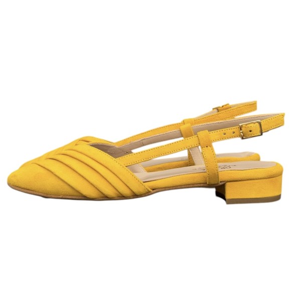 slingback Napoli in camoscio giallo