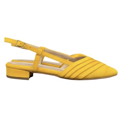 slingback Napoli in camoscio giallo