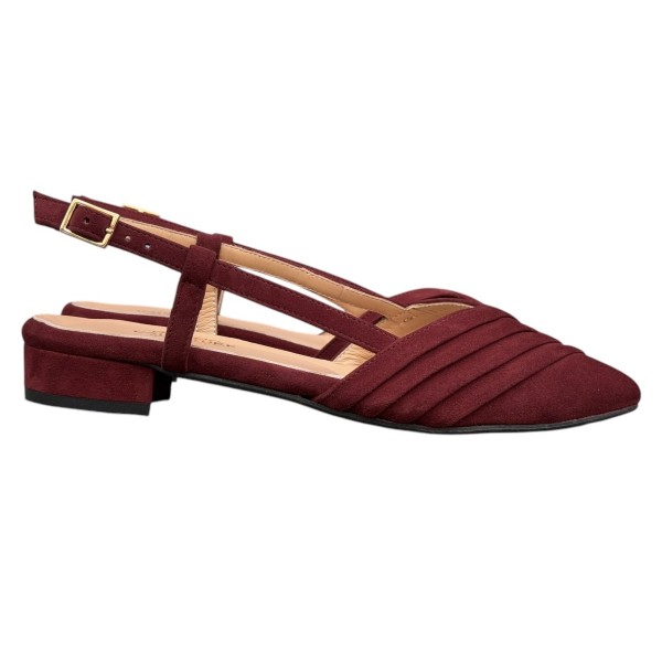 slingback Napoli in camoscio bordeaux