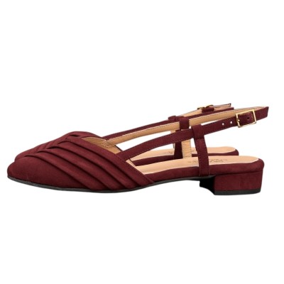 slingback Napoli in camoscio bordeaux