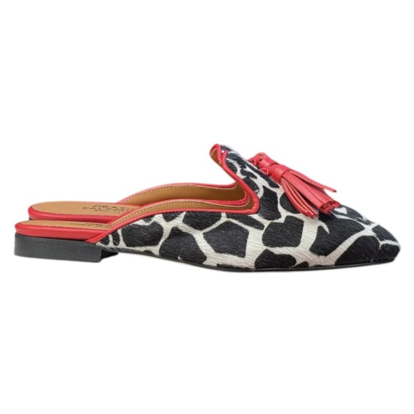 sabot Madrid in pelle animalier profilo