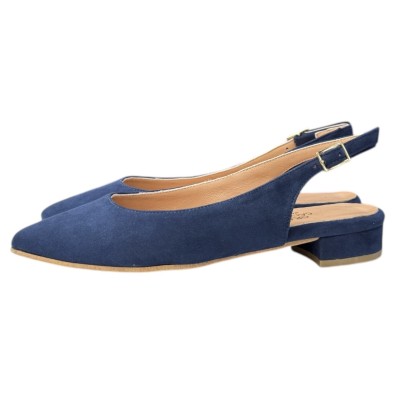 slingback Denny in camoscio blu