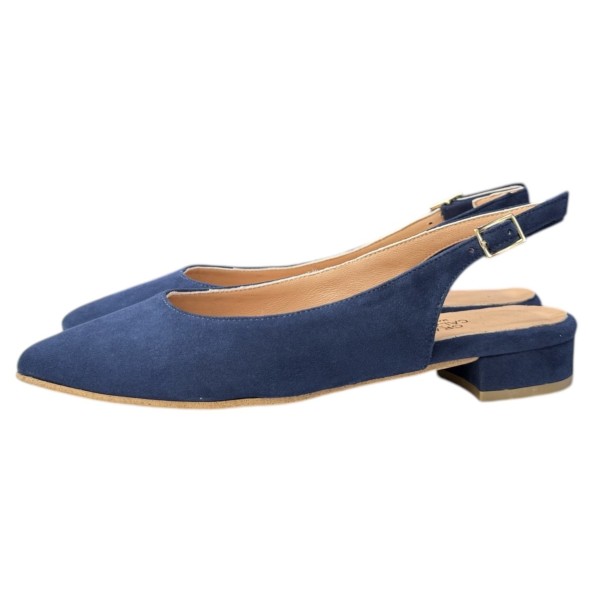 slingback Denny in camoscio blu