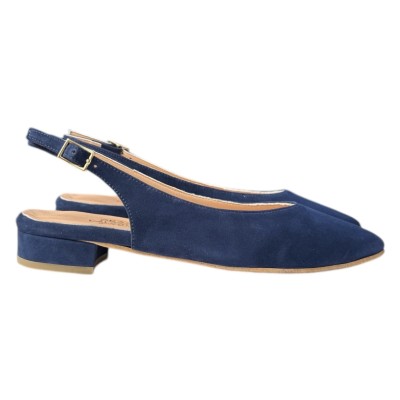 slingback Denny in camoscio blu