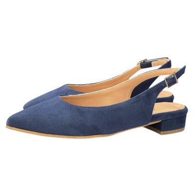 slingback Denny in camoscio blu