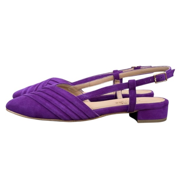 slingback Napoli in camoscio viola