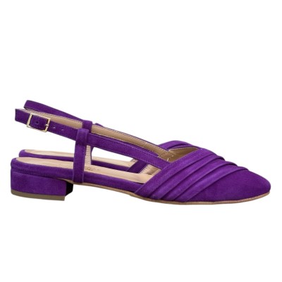 slingback Napoli in camoscio viola