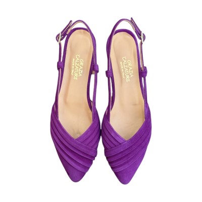 slingback Napoli in camoscio viola