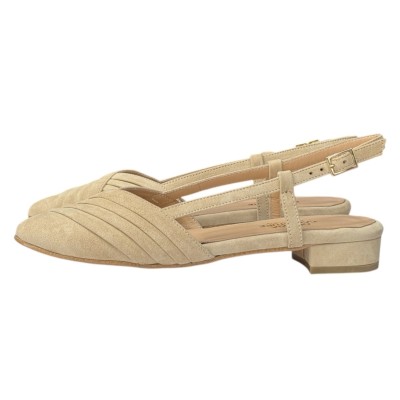 slingback Napoli in camoscio beige