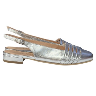 slingback Mina in pelle argento