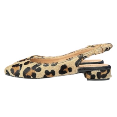 slingback Denny in pelle animalier