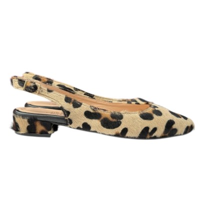 slingback Denny in pelle animalier